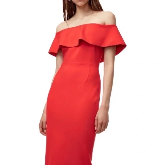 Aritzia Babaton Ruslan Dress in Red Size 0 - Picture 3 of 11